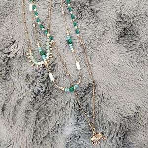 Multilayered elephant necklace